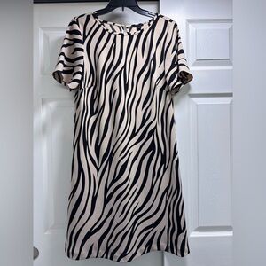 Ann Taylor Black and Cream Zebra Mini Dress